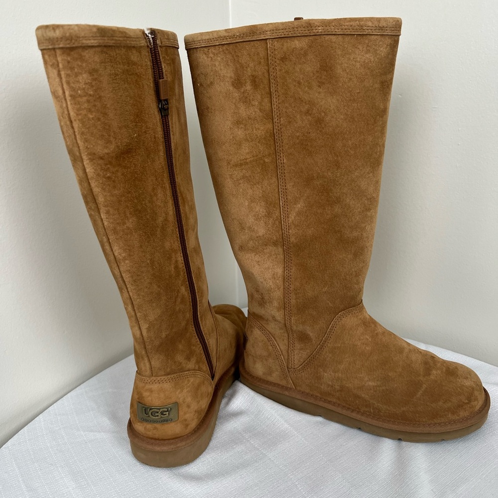 UGG Australia Kenly Sheepskin Tall Boots in Chestnut Brown